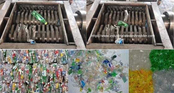 Dobra cena. Butelki Beli Plastikowa maszyna do rozdrabniania odpadów Podwójny wałek Automatyczna ochrona przed przeciążeniem w Internecie