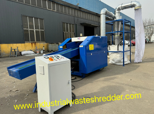Industrail Waste Fabric Scraps Grinder Machine With Blower Discharge Size Waste Blanket Shredder z CE